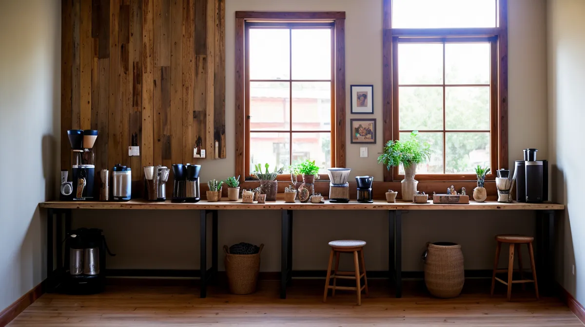 Herramientas esenciales para montar una barra de café pequeña